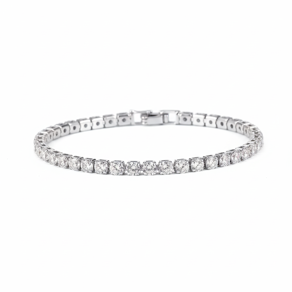 Bracelete Aurora – Joalharia Feminina com Zircónias Cúbicas e Design Elegante em Cobre Premium