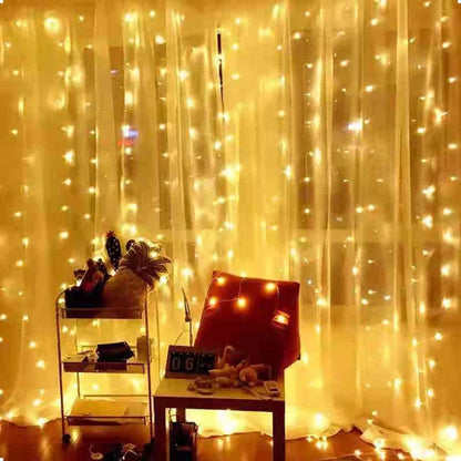 Cortina de Luzes de Natal: Guirlanda Decorativa para um Natal Radiante | Decorações para Casa e Presentes de Ano Novo 2024